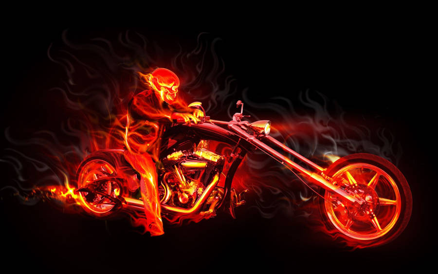 On Fire Motorcycle Wallpaper