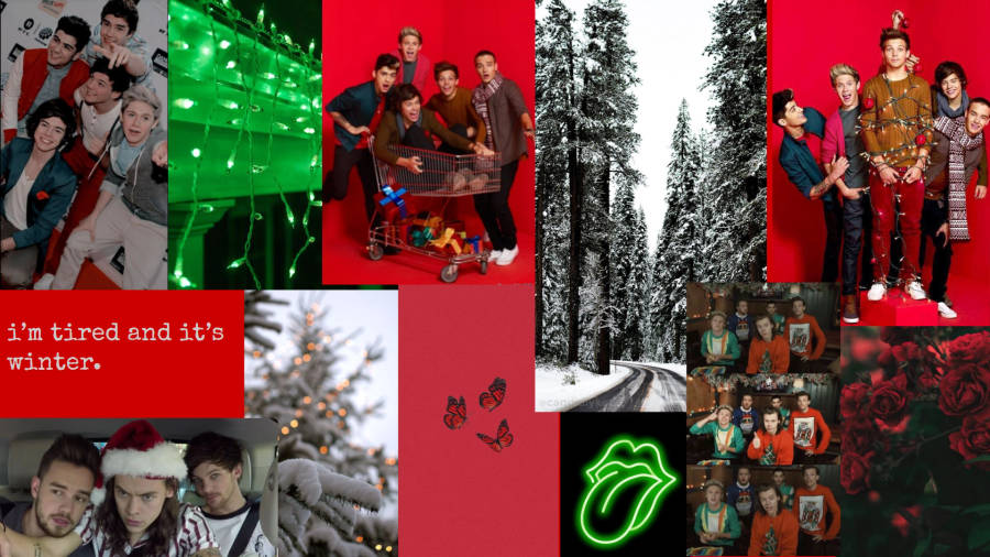 One Direction Christmas Collage Wallpaper