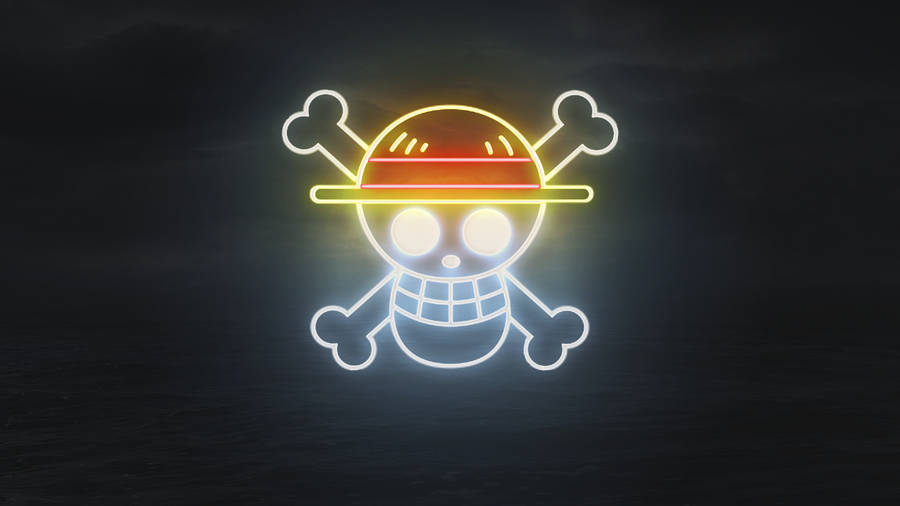 One Piece 4k Neon Light Logo Wallpaper