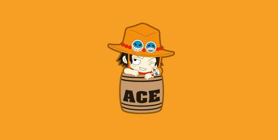 One Piece Ace Chibi Artwork Wallpaper