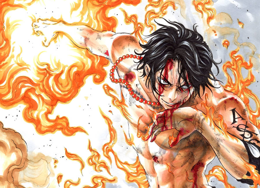 One Piece Ace Injured Wallpaper