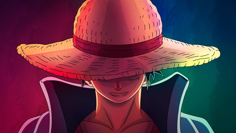 One Piece Desktop Red Blue Gradient Wallpaper