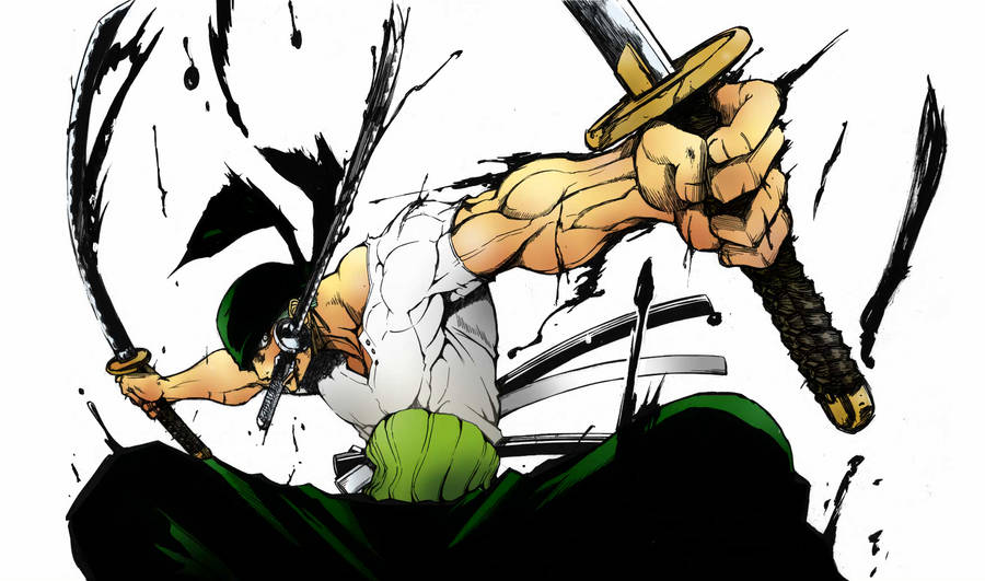 One Piece Desktop Zoro Dramatic Wallpaper