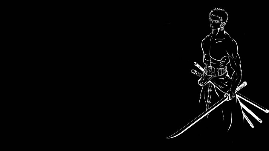 One Piece's Zoro Background Black Wallpaper