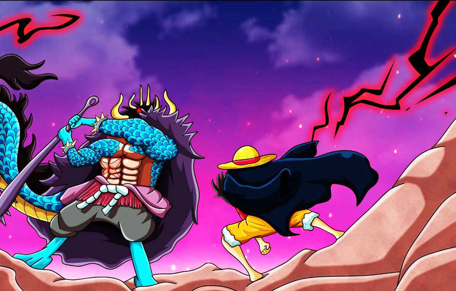 One Piece Wano Luffy Vs Kaido Wallpaper