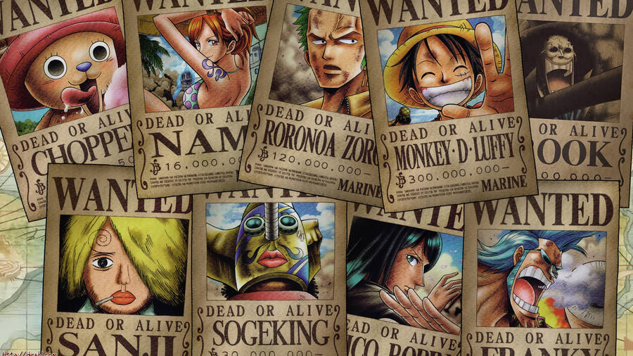 One Piece Wanted Posters Wallpaper