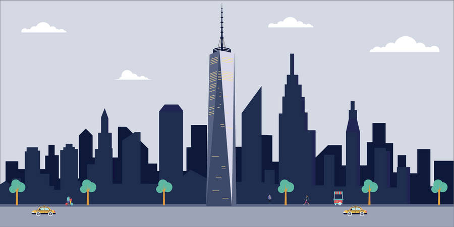 One World Trade Center Vector Art Wallpaper