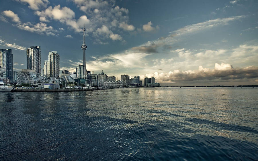 Ontario Buildings And Seaside View Wallpaper