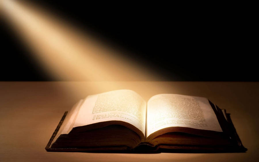 Open Book Light Beam Wallpaper