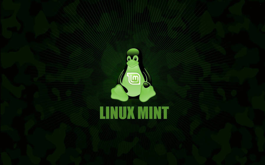Operating System Linux Mint Logo With Penguin Tux Wallpaper