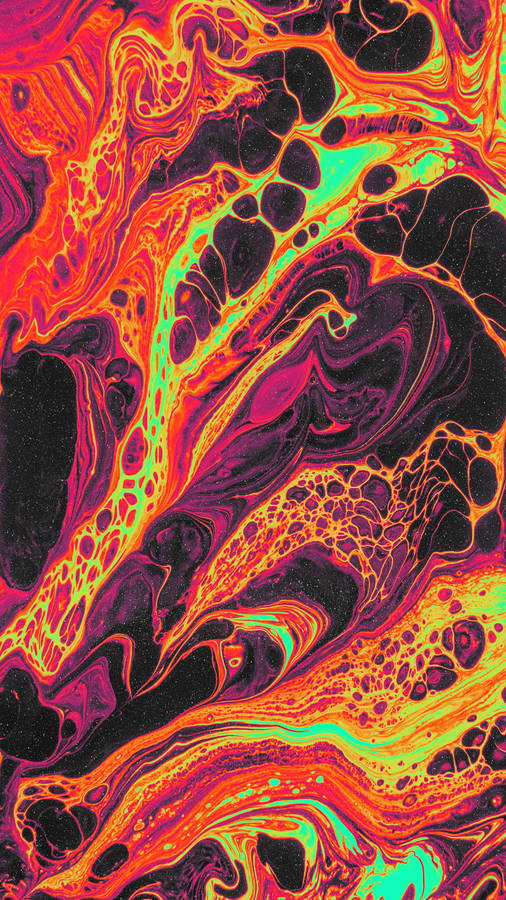 Orange Abstract Neon Aesthetic Iphone Wallpaper