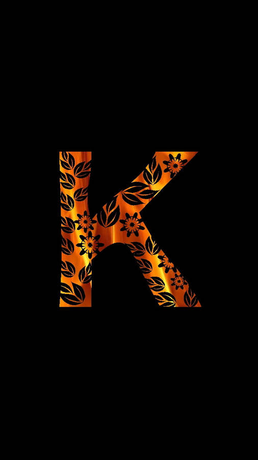 Orange And Black K Alphabet Wallpaper