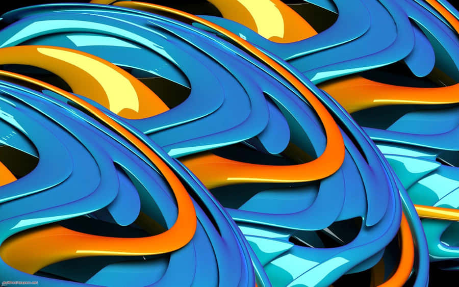 Orange And Blue Abstract Design Wallpaper