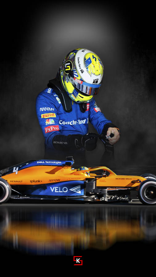 Orange And Blue Lando Norris Wallpaper