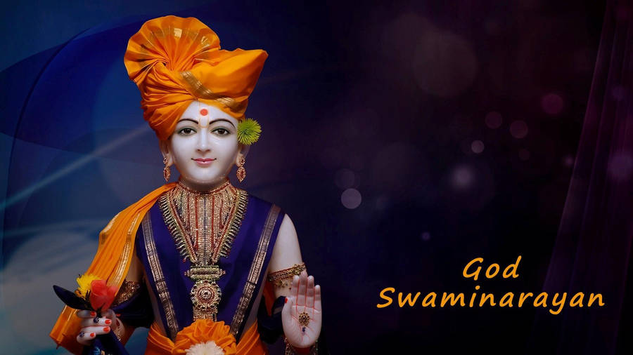 Orange And Blue Swaminarayan Wallpaper