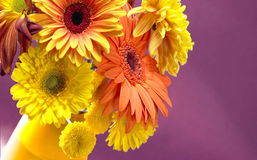 Orange And Yellow Flower Bouquet Wallpaper