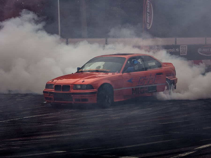 Orange Bmw E36 Drift Cars Wallpaper