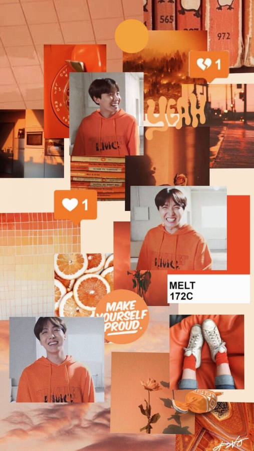 Orange Bts Aesthetic Jhope Wallpaper