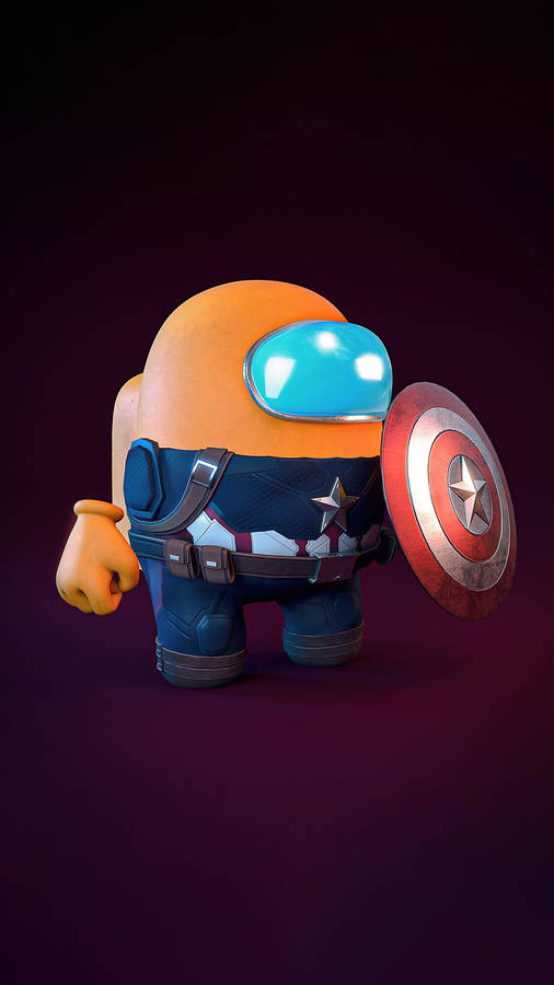 Orange Captain America Among Us Iphone Wallpaper