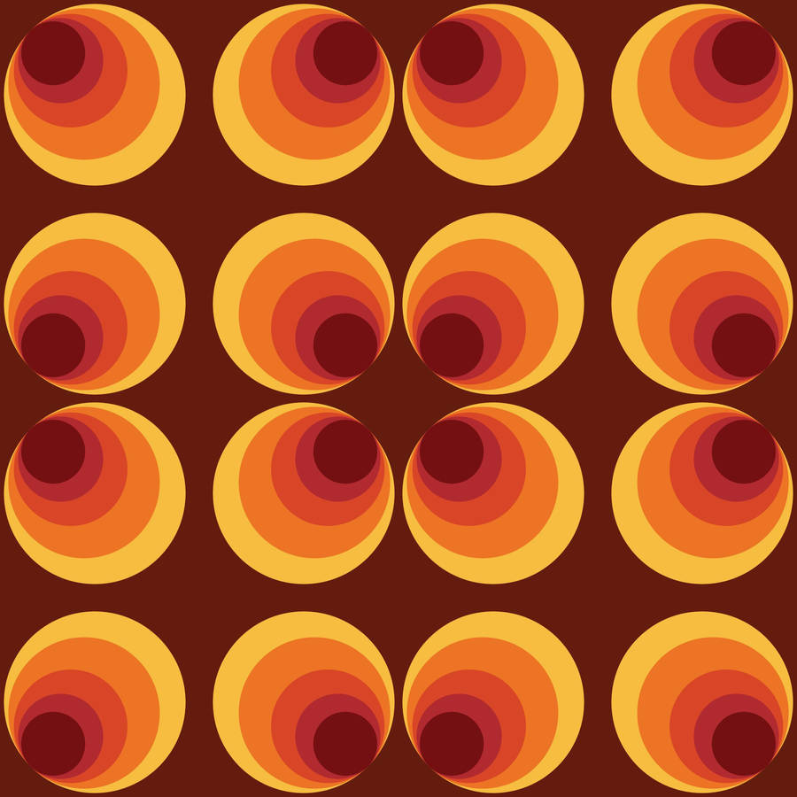 Orange Circle Patterns Wallpaper