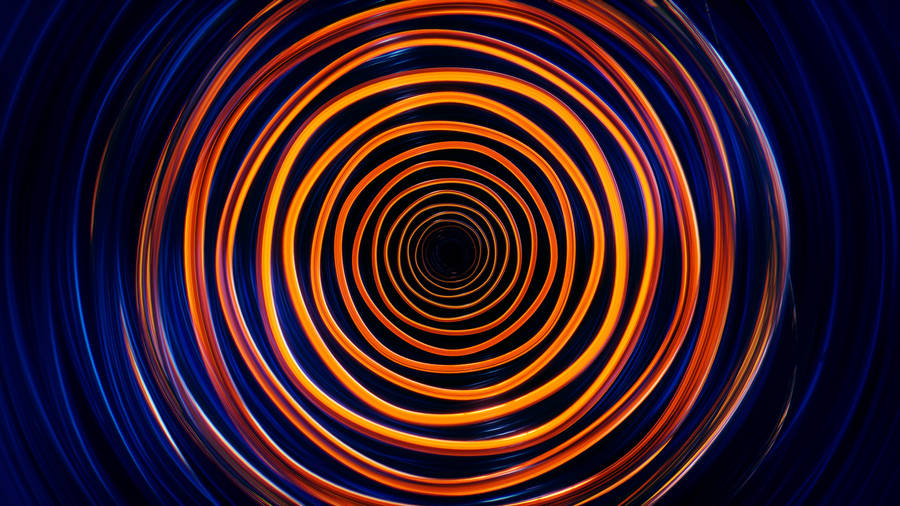 Orange Circle Wave Pattern Wallpaper