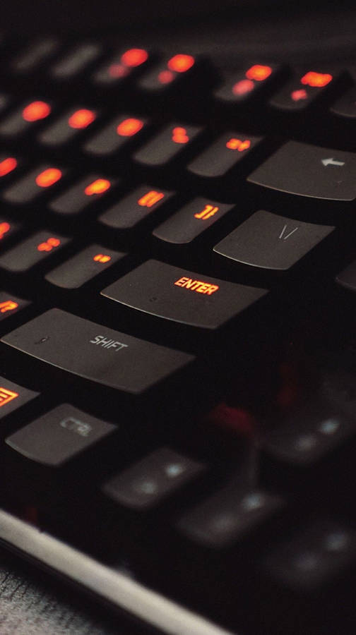 Orange Gaming Keyboard Aesthetic Wallpaper