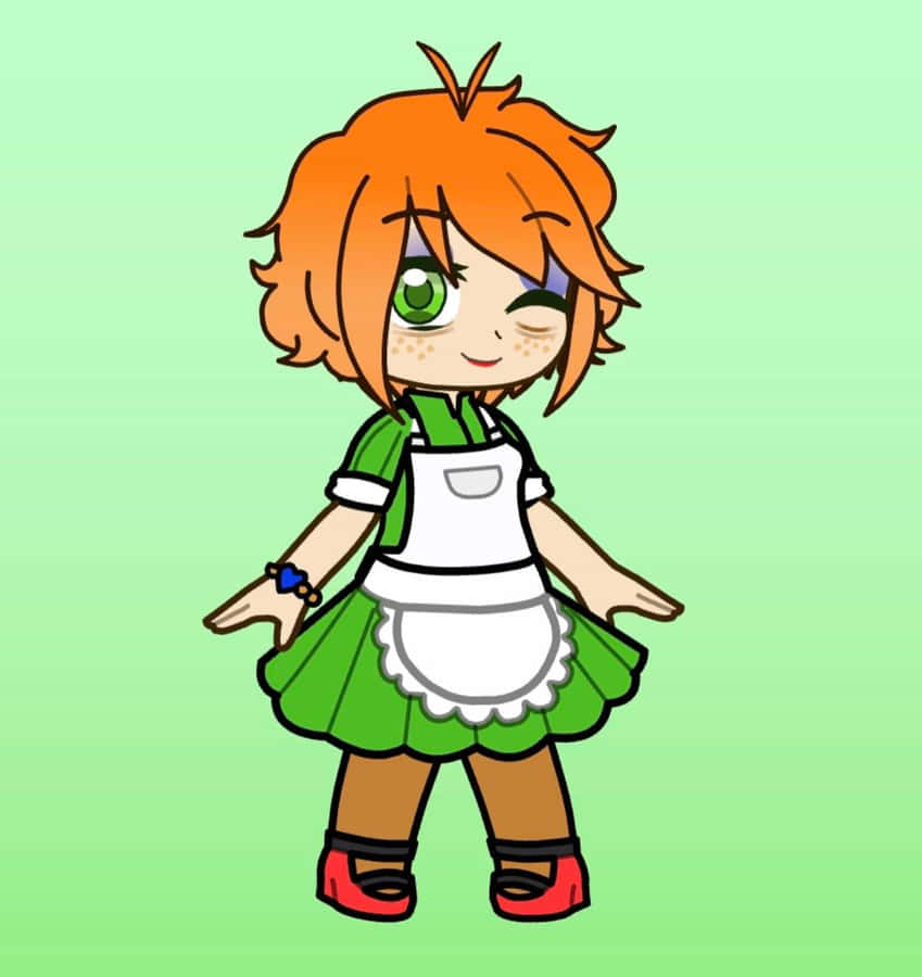 Orange Haired Anime Character Green Outfit Wallpaper