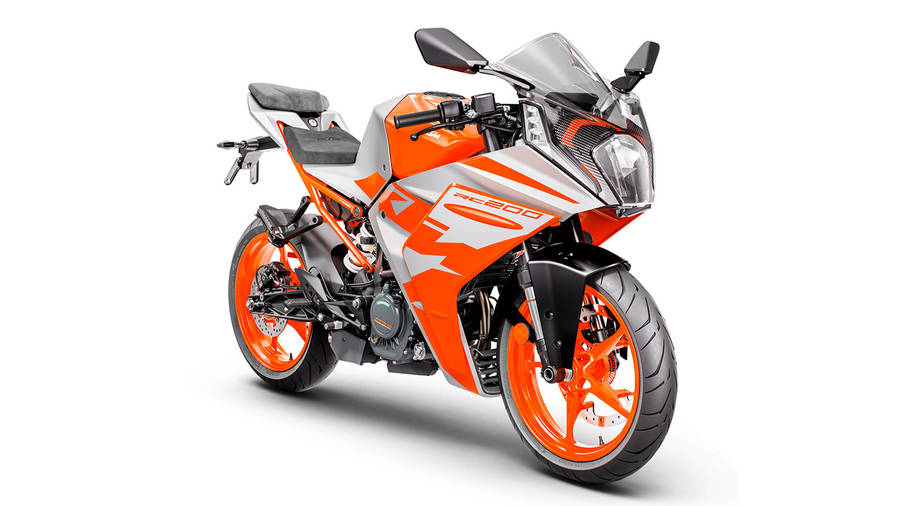 Orange Ktm Rc 200 Profile Wallpaper