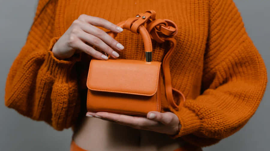 Orange Leather Mini Handbag Wallpaper