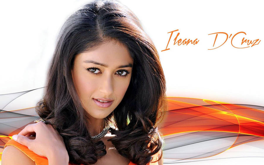 Orange Overlay Ileana D'cruz Wallpaper