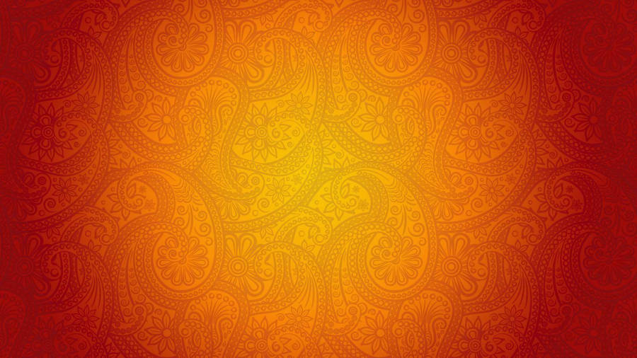 Orange Paisley Graphic Wallpaper