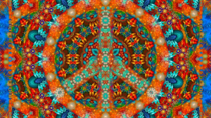 Orange Peace Mandala Wallpaper