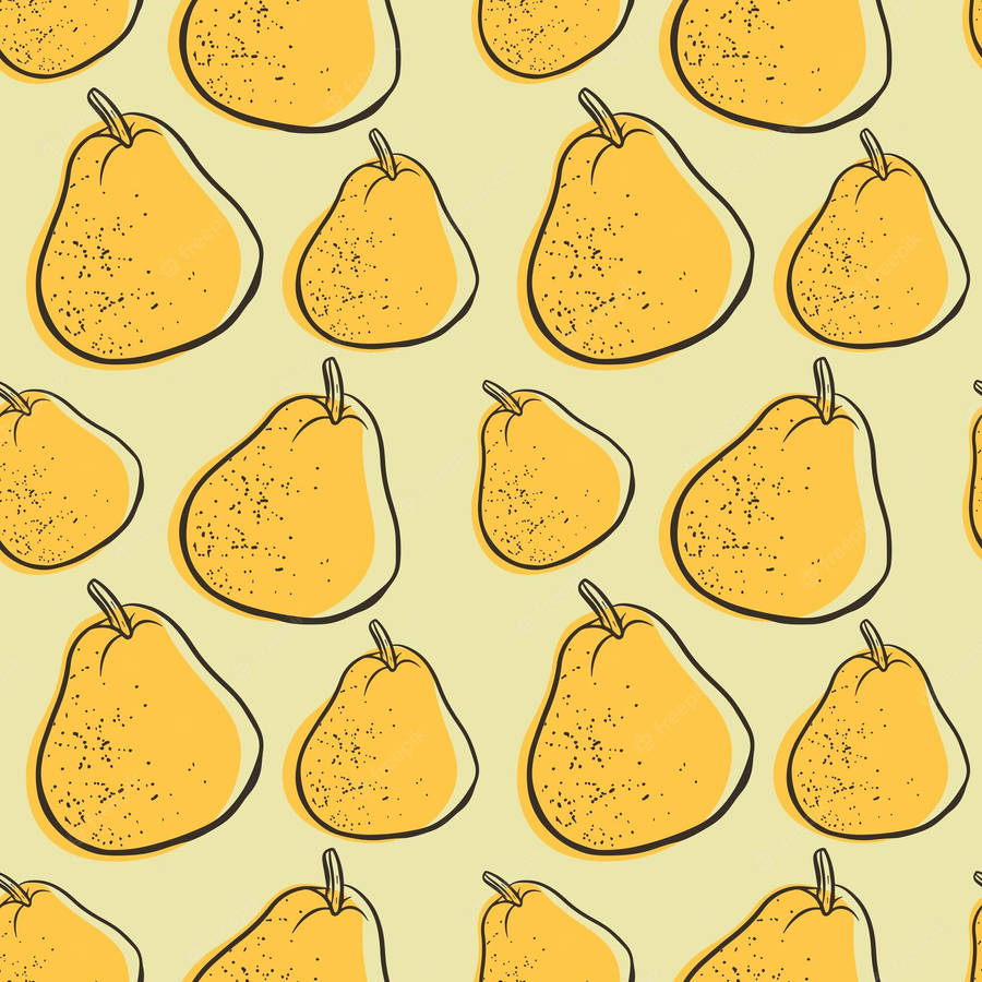 Orange Pear Fruits Poster Wallpaper