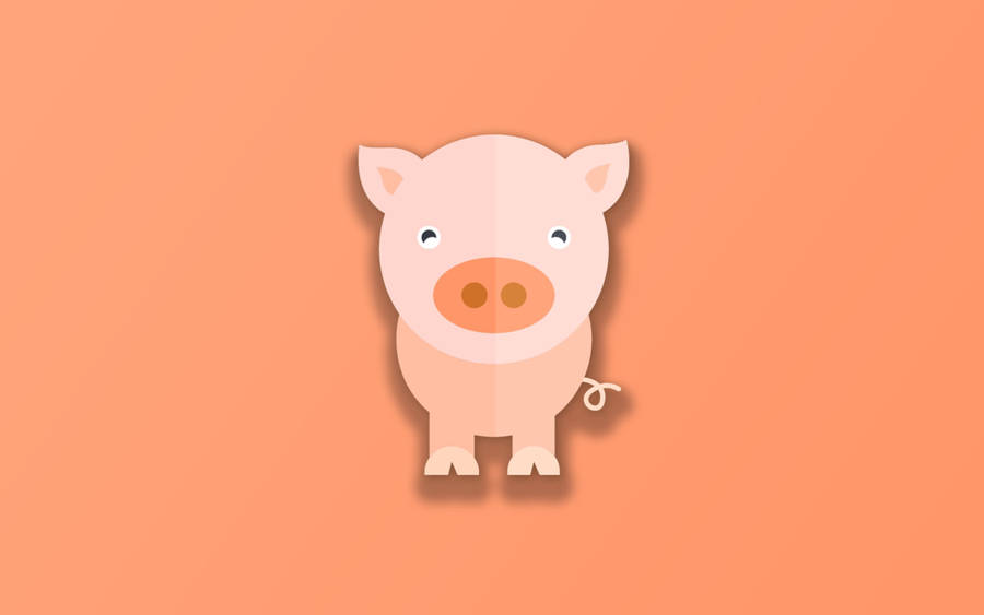 Orange Piggy Digital Art Wallpaper