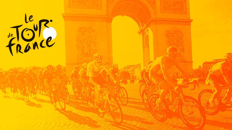 Orange Poster Of Tour De France Wallpaper