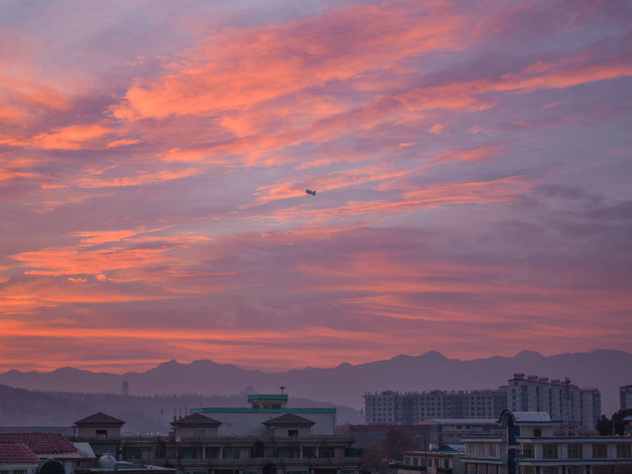 Orange Skies In Kabul Wallpaper