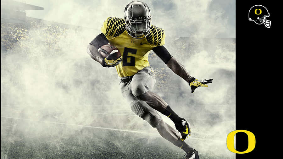 Oregon Ducks Football Team On The Field Wallpaper