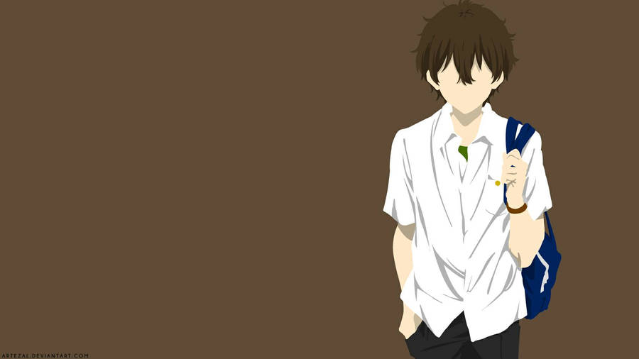 Oreki Houtarou Brown Wallpaper