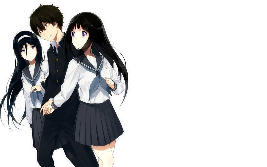 Oreki Houtarou Love Triangle Wallpaper