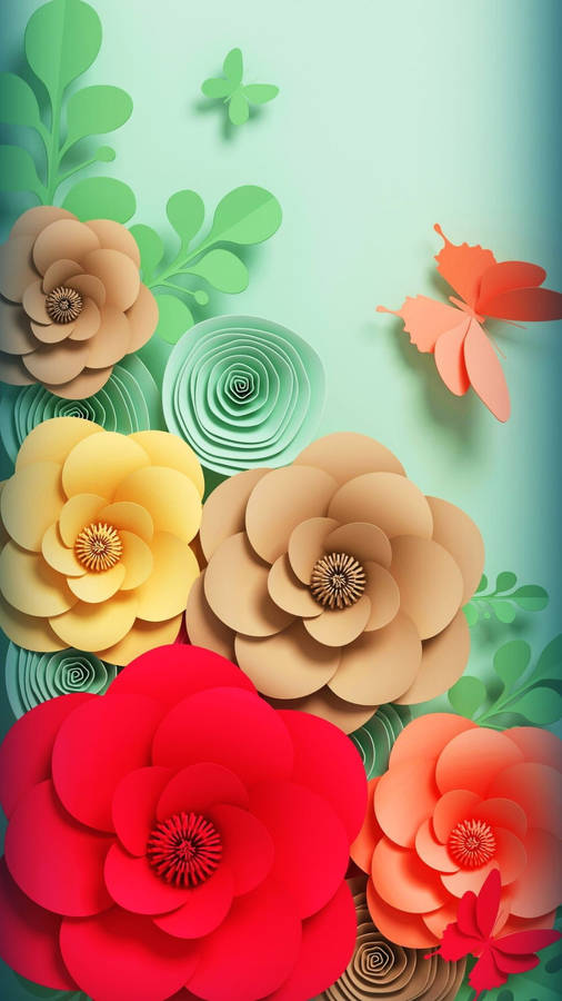 Origami Paper Artwork Flower Mobile Wallpaper