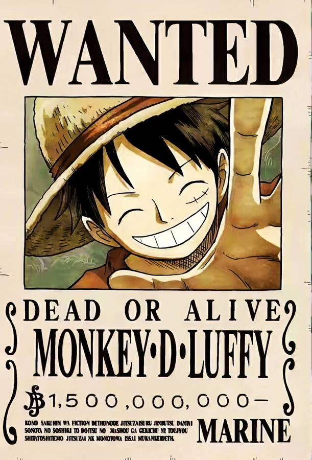 Original Monkey D Luffy Pfp Wanted Poster Wallpaper