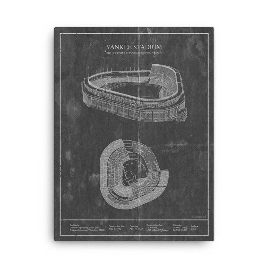 Original Yankee Stadium Blue Print Wallpaper