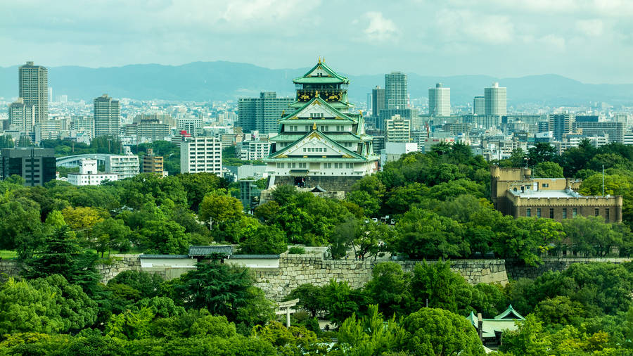 Osaka Castle Green City Wallpaper