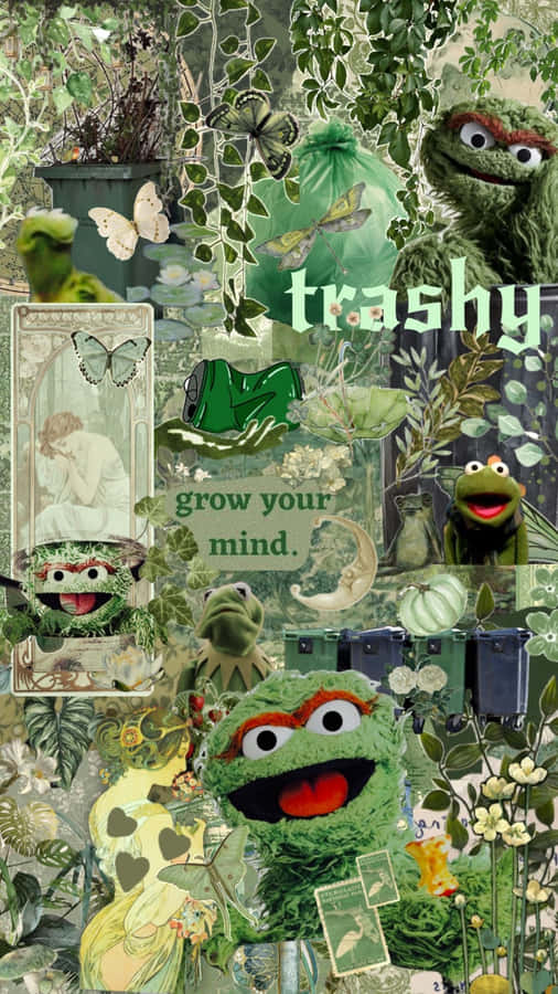 Oscarthe Grouch Collage Art Wallpaper