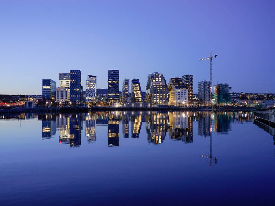 Oslo Calm Cityscape River Wallpaper