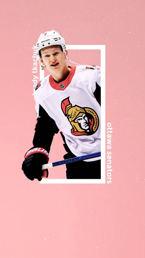 Ottawa Senators Star Player, Brady Tkachuk, In Vivid Pink Fanart. Wallpaper