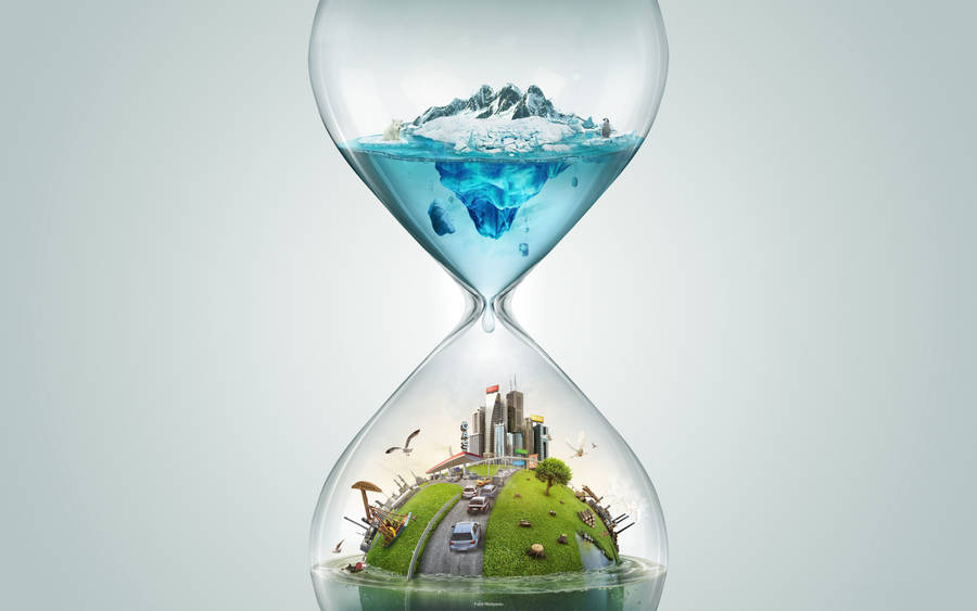 Our Planet's Time - The Earth Day Hourglass Wallpaper