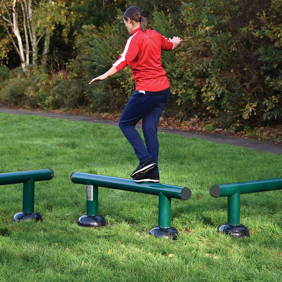 Outdoor Fitness Challenge - Conquering The Balance Beam Wallpaper