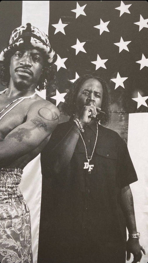 Outkast Big Boi Andrei 3000 Black And White Photography Wallpaper