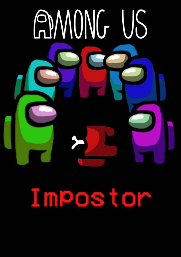 Outline Among Us Impostor Wallpaper